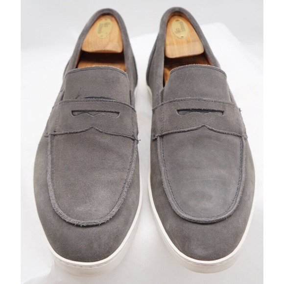 Allen Edmonds Men\'s Gray Suede Penny Slip-On Loafers main image 7